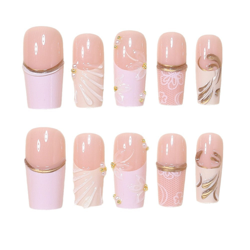 Elegant Decorative Press-On Nail Tips Acalora