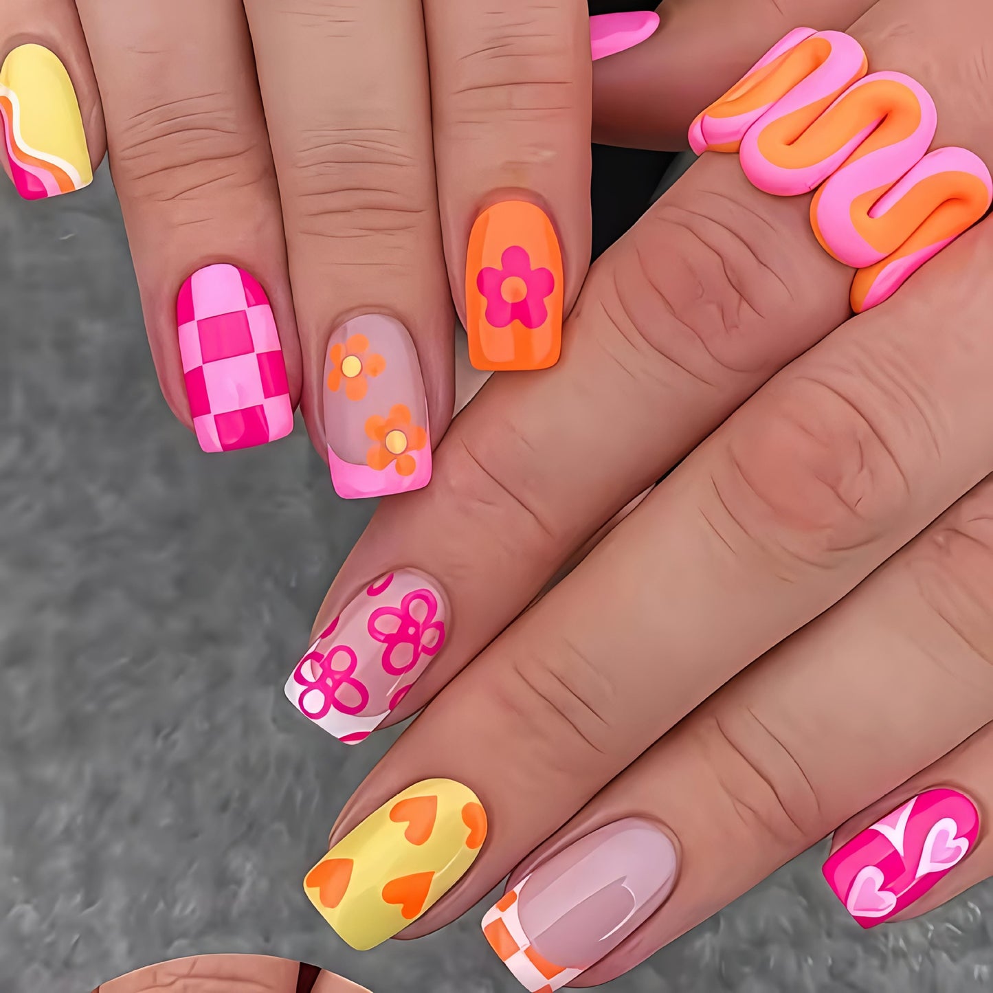 Vibrant Floral Nail Art Acalora