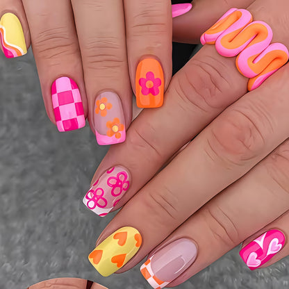 Vibrant Floral Nail Art Acalora