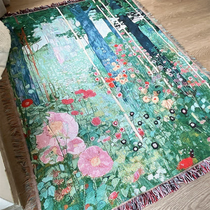Artistic Nature-Themed Tapestry Blanket
