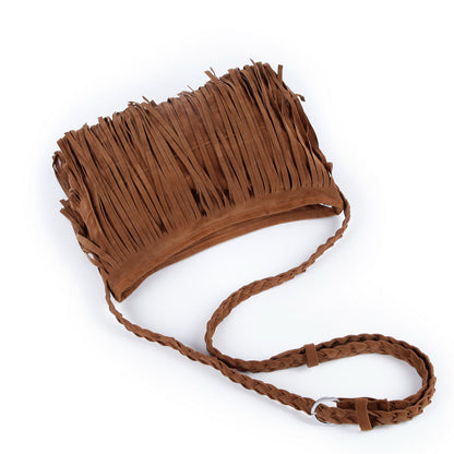 Stylish Fringe Suede Crossbody Bag Acalora