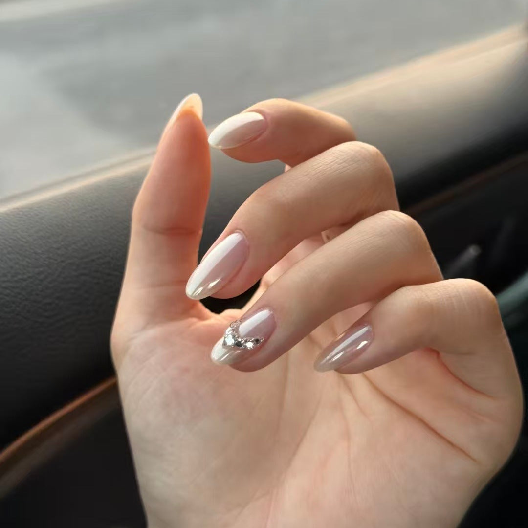 Elegant Decorative Press-On Nail Set with Rhinestone Accents Acalora
