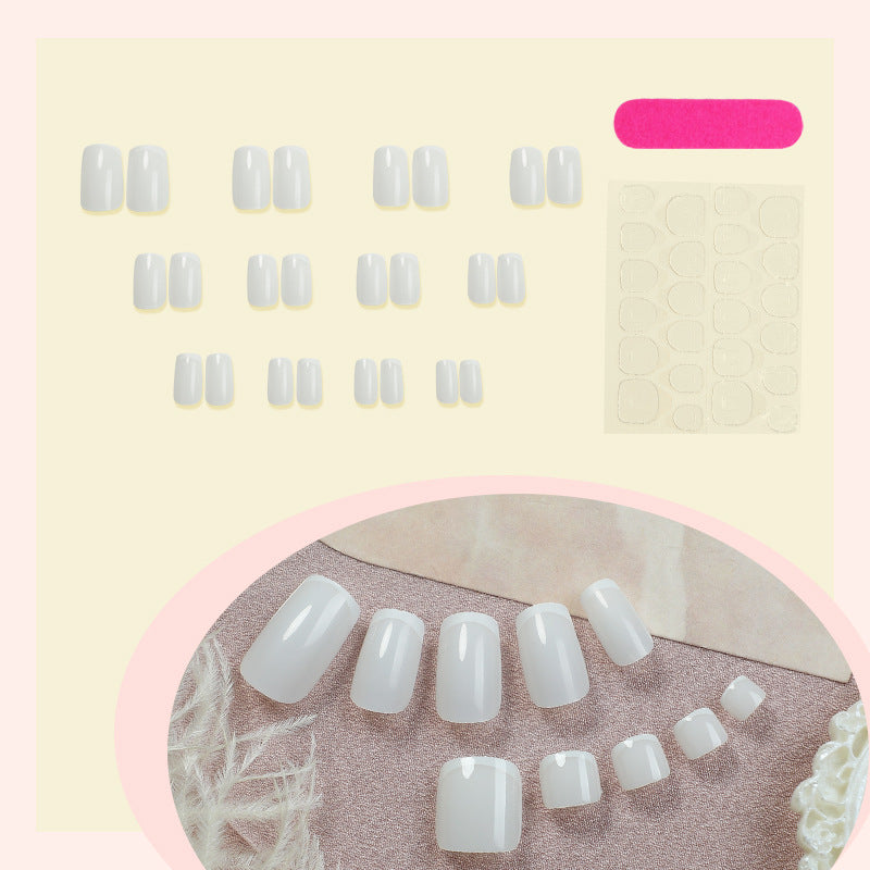 Premium Gel Press-On Nail Set with Elegant French Tip Design Acalora