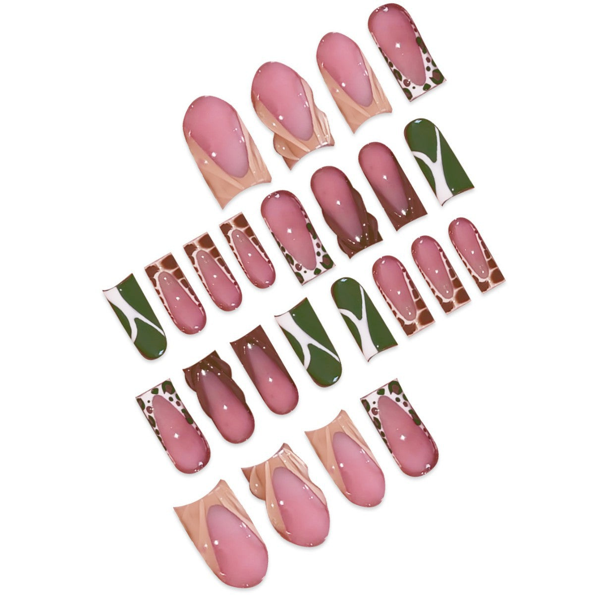Artistic Press-On Nail Set with Unique Patterns Acalora