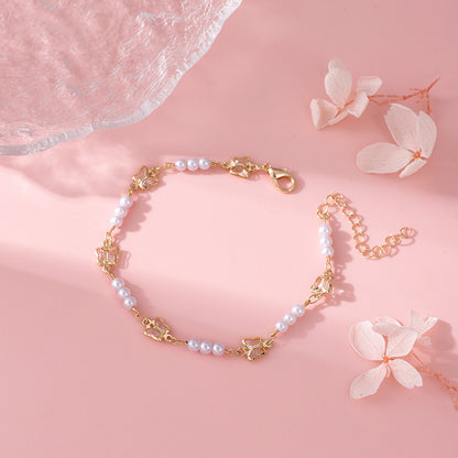 Pearl and Colorful Evil Eye Bracelet Acalora