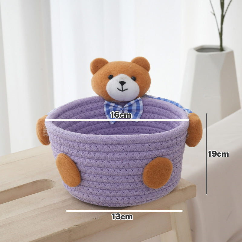 Cozy storage basket with bear motif Acalora
