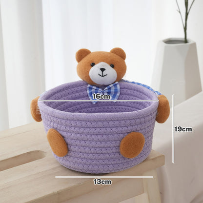 Cozy storage basket with bear motif Acalora