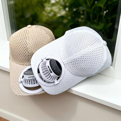 Breathable sports cap with removable USB fan Bowlift