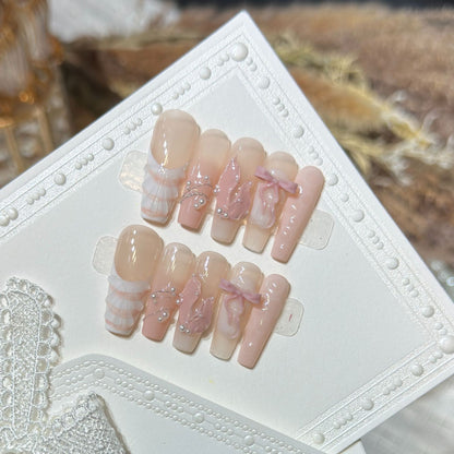 Artistic Decorative Press-On Nail Set Acalora