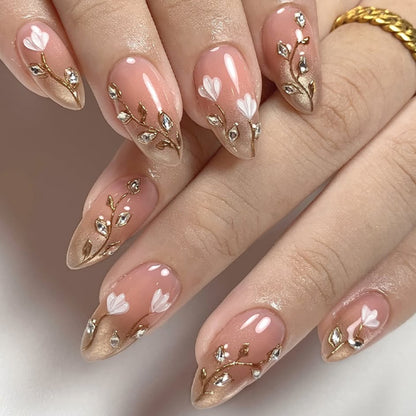 Premium Floral Press-On Nail Art Set Acalora