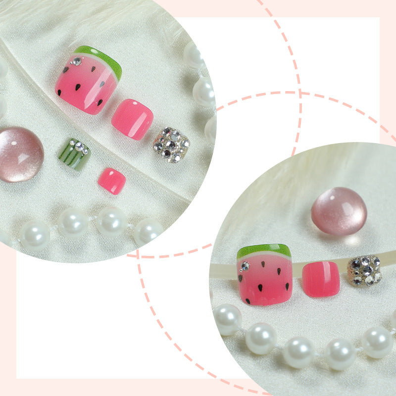 Watermelon-Themed Press-On Nails Acalora