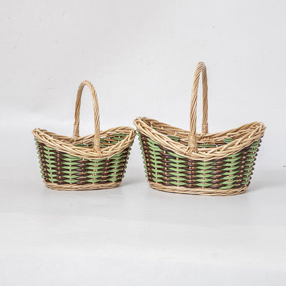 Basket with ergonomic carrying handle