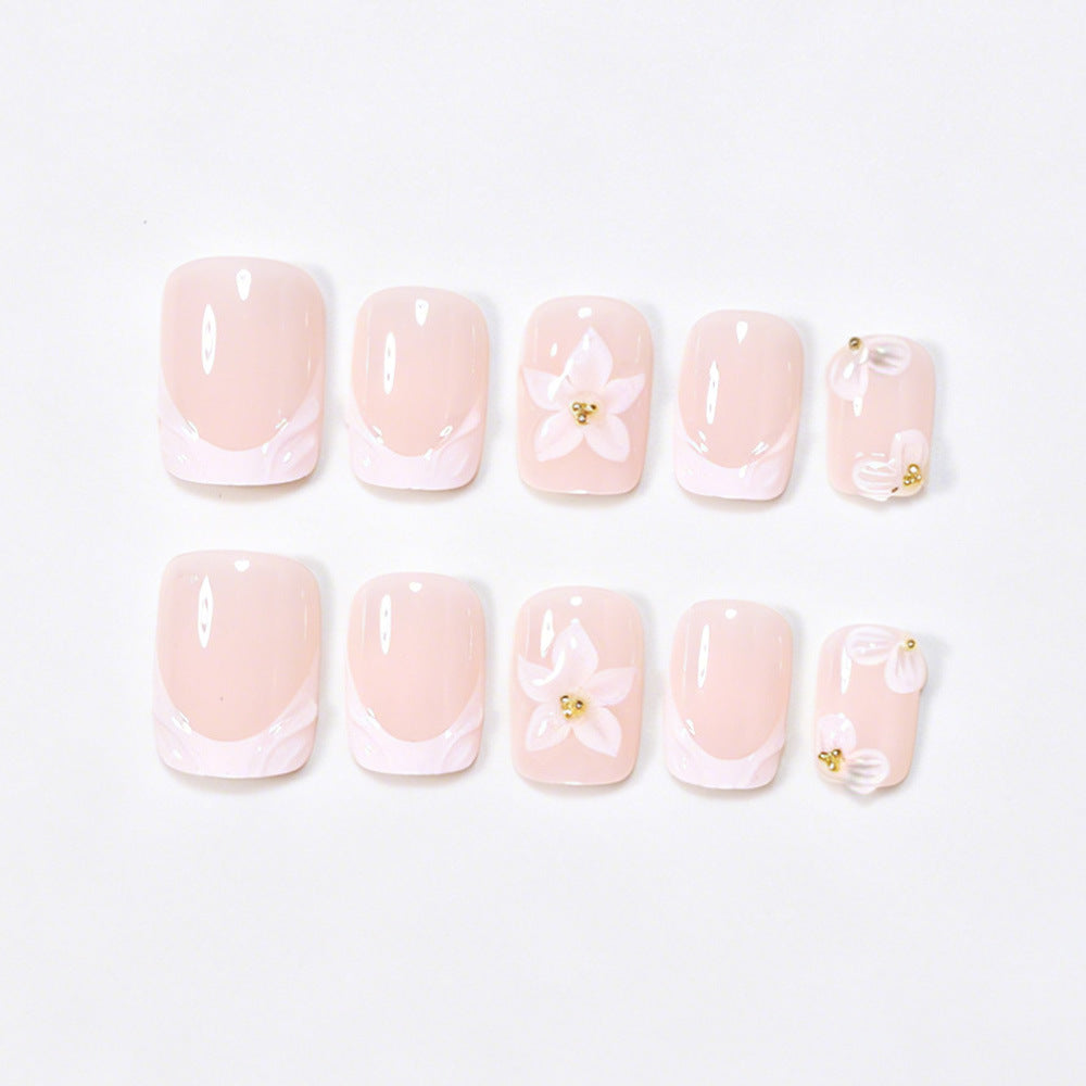 Elegant Floral Nail Extensions Acalora