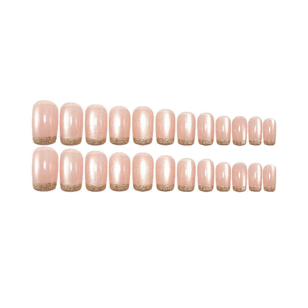 Artificial nails in elegant glitter French design Acalora