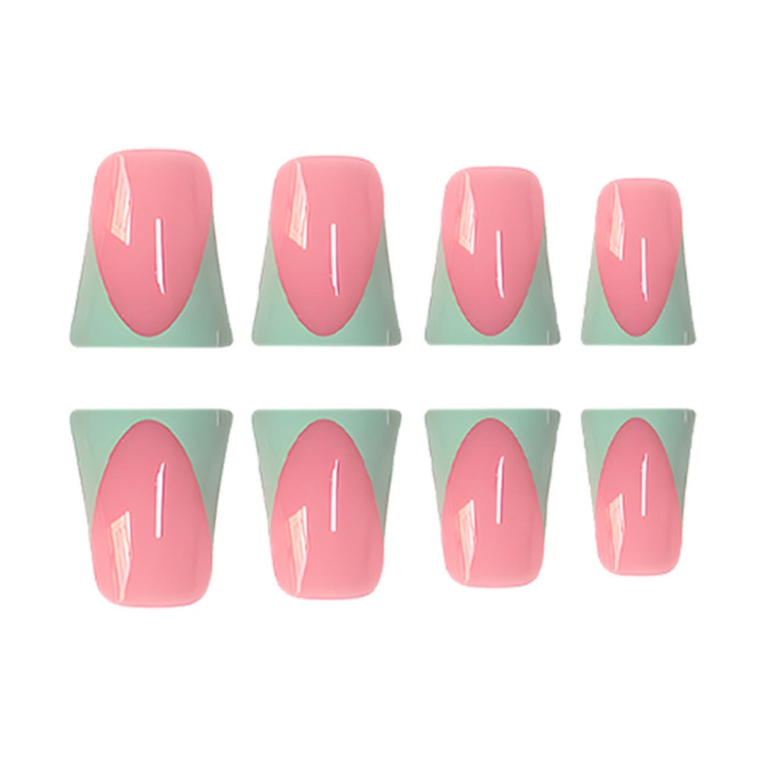 Stylish French Tip Press-On Nails with Customizable Design Acalora
