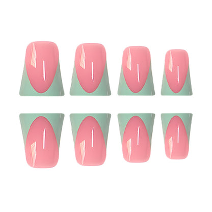 Stylish French Tip Press-On Nails with Customizable Design Acalora
