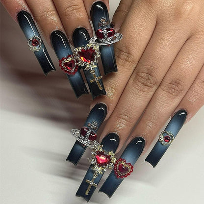 Decorative Nail Art Set with Heart and Gem Accents Acalora