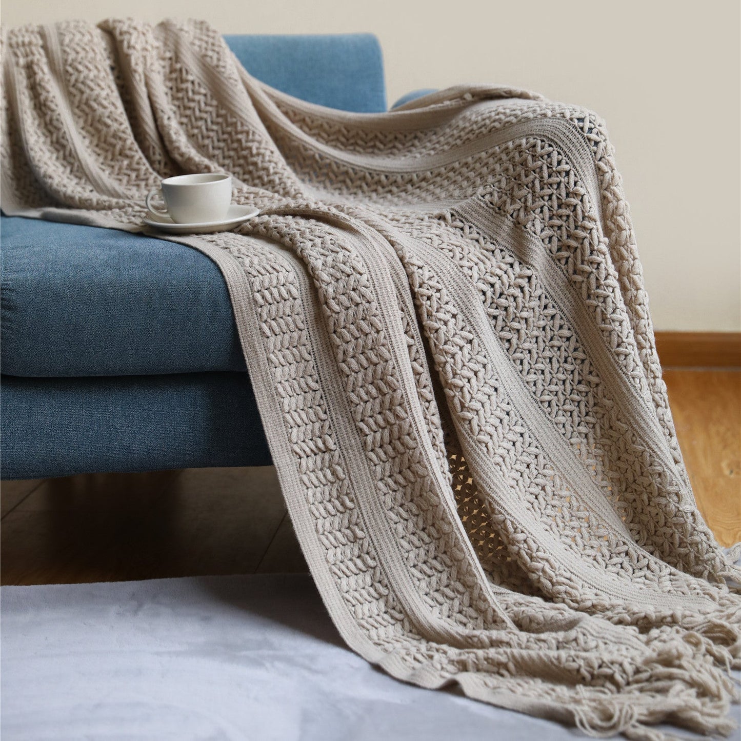 Premium Handcrafted Fringe Throw Blanket