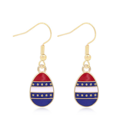 Women's lightweight star earrings with enamel flag design and fishhook Kalsten