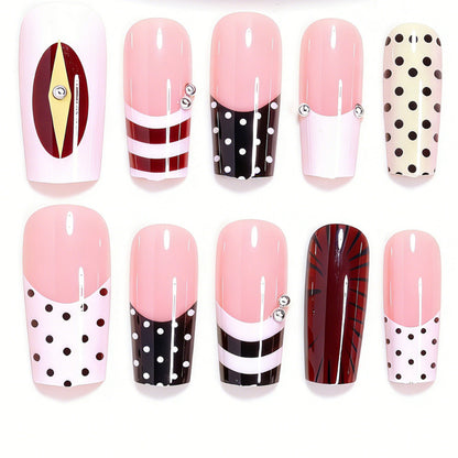 Decorative French Tip Nail Art Extensions Acalora