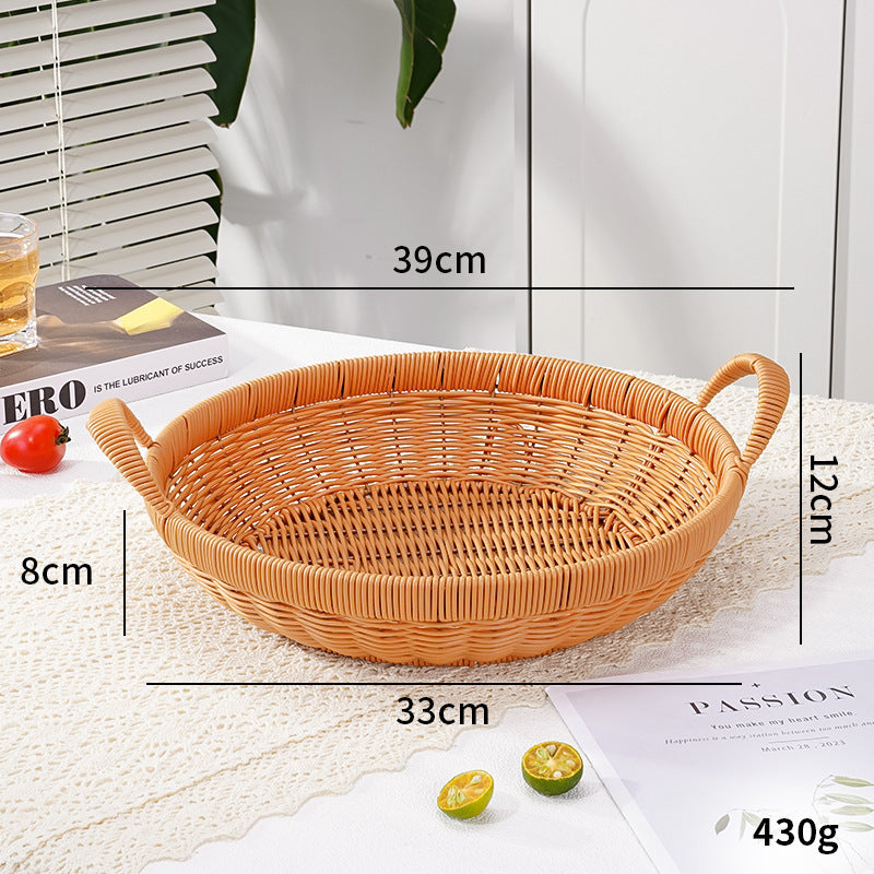 Handwoven Round Serving Basket Acalora
