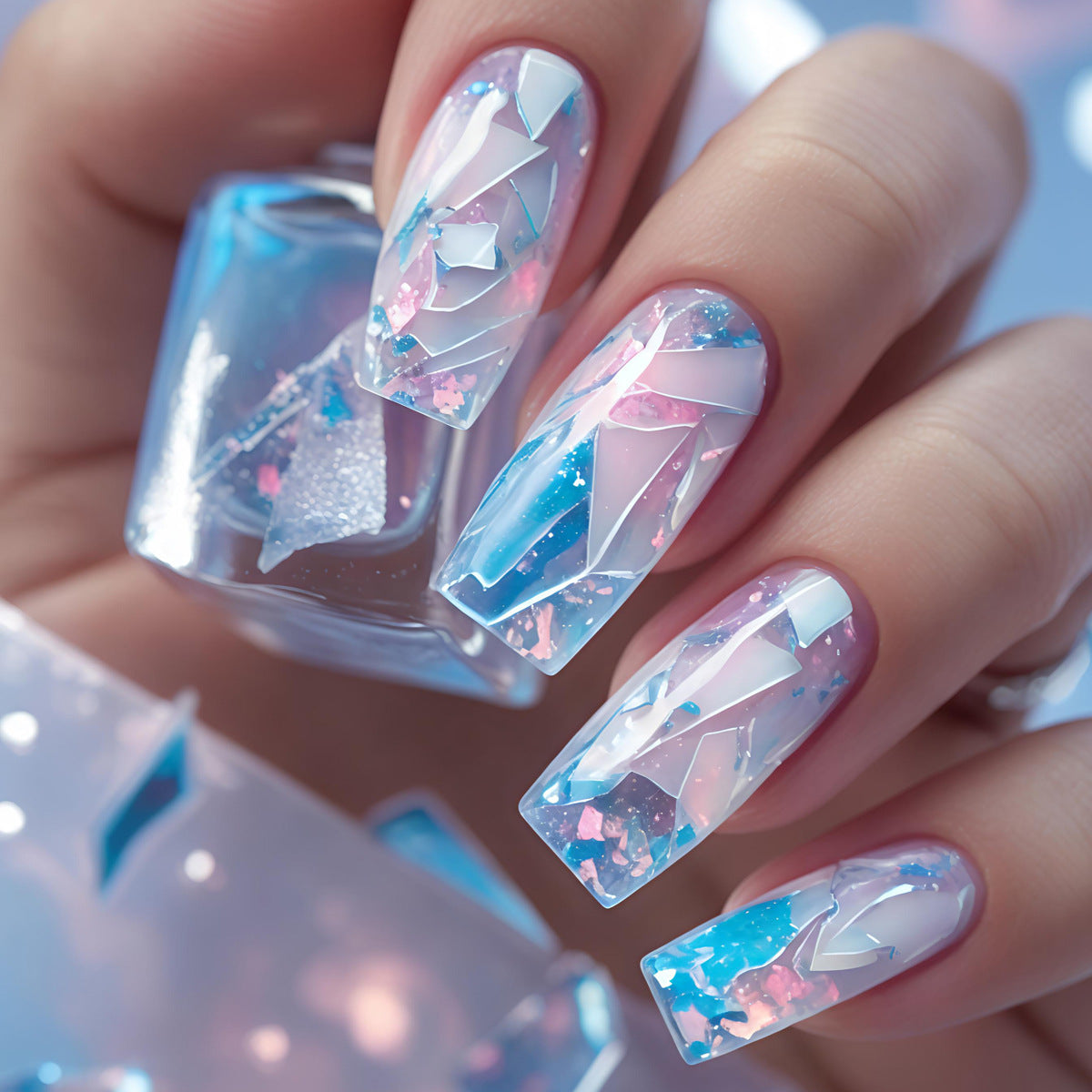 Artistic Geometric Nail Art Acalora