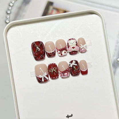 Whimsical Dessert-Themed Press-On Nail Art Set Acalora