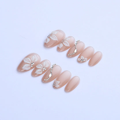 Elegant Floral Design Press-On Nail Set Acalora