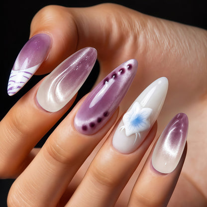 Creative artificial nails with floral design Acalora