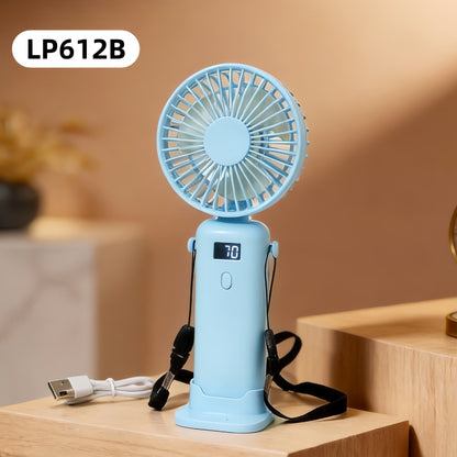 Ladies' Portable Handheld Fan with Digital Speed Display and USB Charging Function Karnz