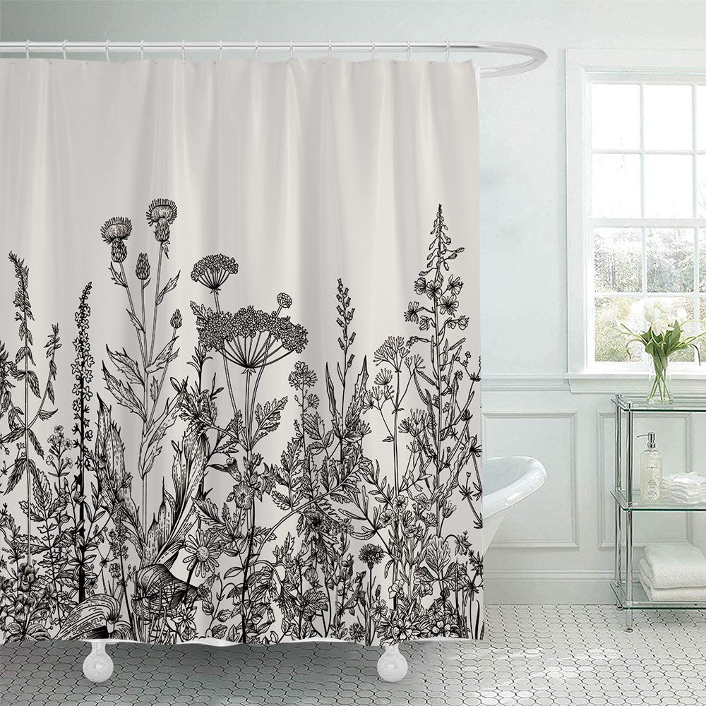 Botanical Illustration Shower Curtain