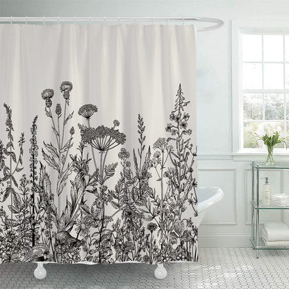 Botanical Illustration Shower Curtain