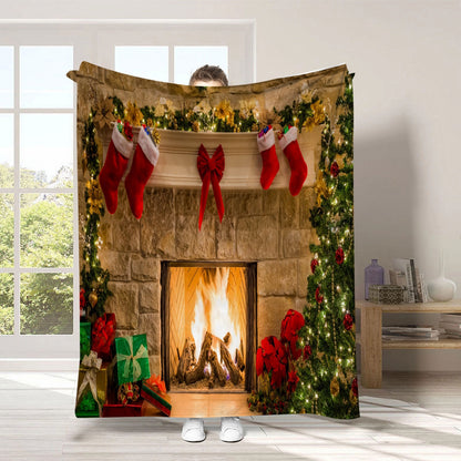 Holiday-Themed Fleece Throw Blanket