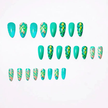 Artistic Mermaid-Scale Nail Art Acalora