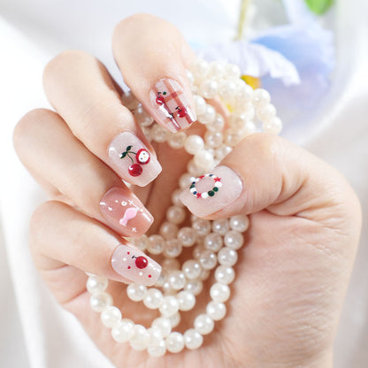 Artistic Press-On Nail Set with Whimsical Designs Acalora