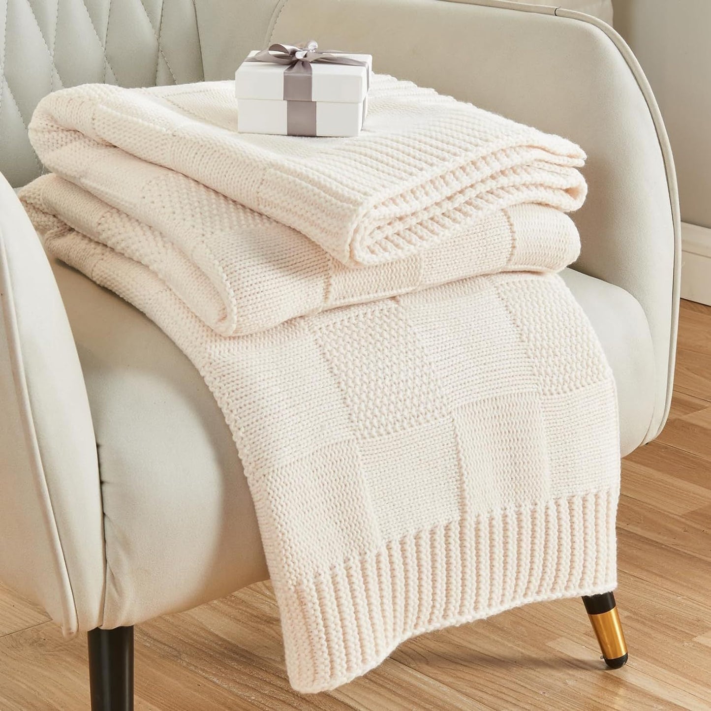 Textured Knit Throw Blanket