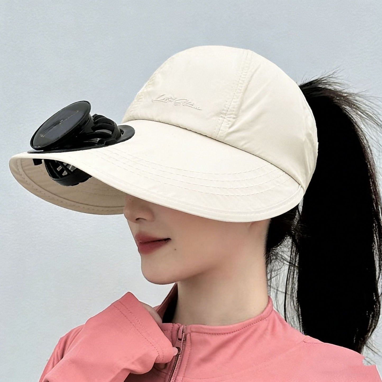 solar-powered mesh baseball cap with removable front fan Bowlift