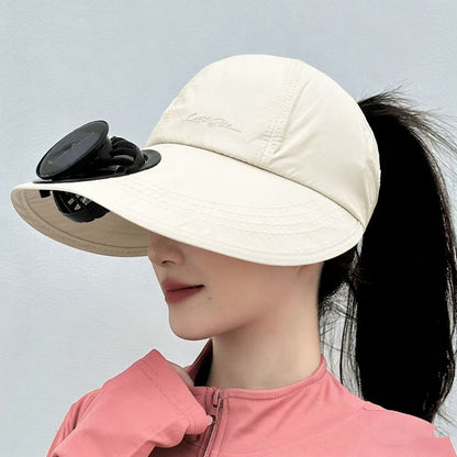 solar-powered mesh baseball cap with removable front fan Bowlift