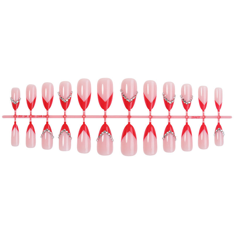 Premium Decorative Press-On Nail Set with Jewel Accents Acalora