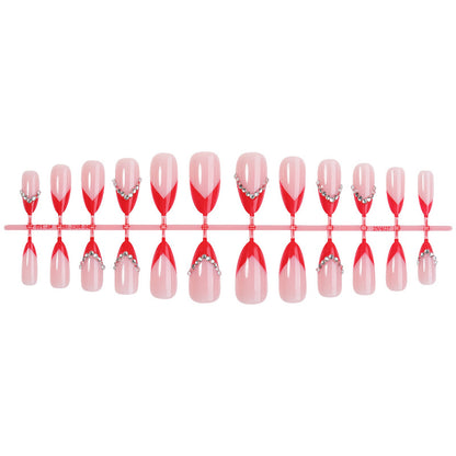 Premium Decorative Press-On Nail Set with Jewel Accents Acalora