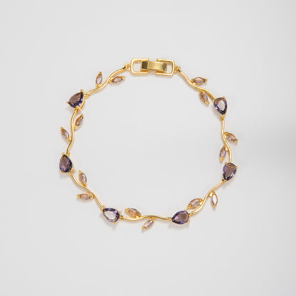 Elegant Floral Design Statement Bracelet Acalora