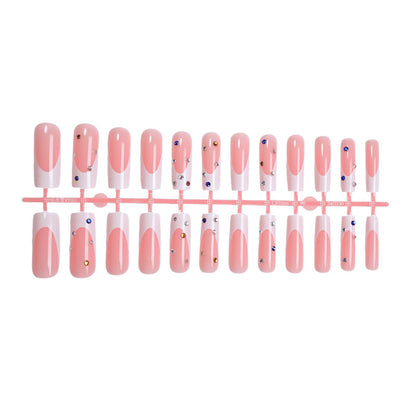 Elegant Decorative Press-On Nail Set with Gem Accents Acalora