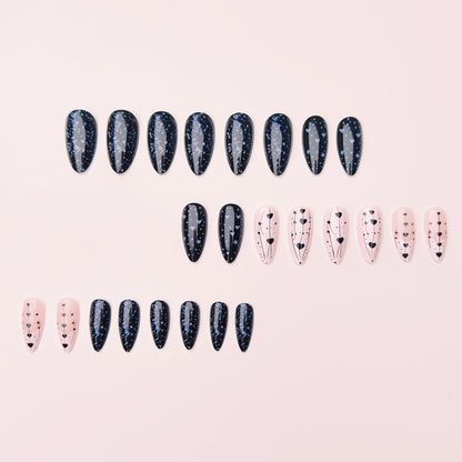 Artistic Heart and Star Nail Art Acalora