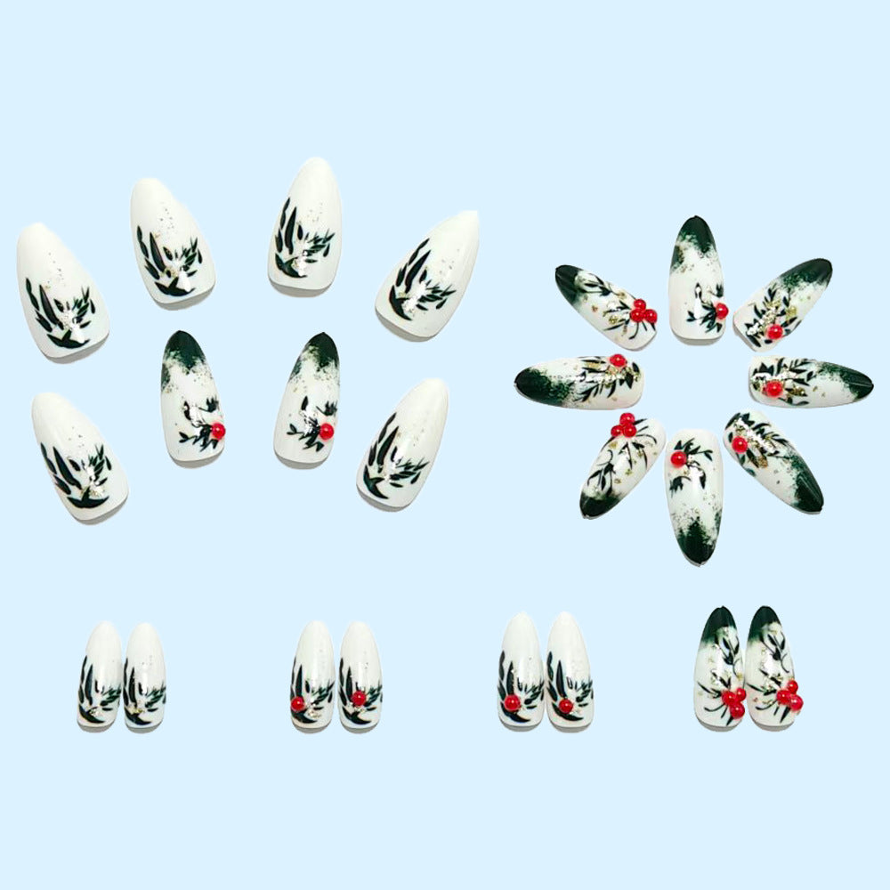 Artificial nails with festive flower design Acalora