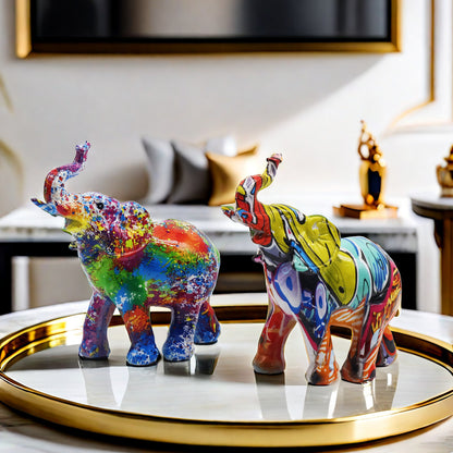Colorful Elephants Figurine Acalora