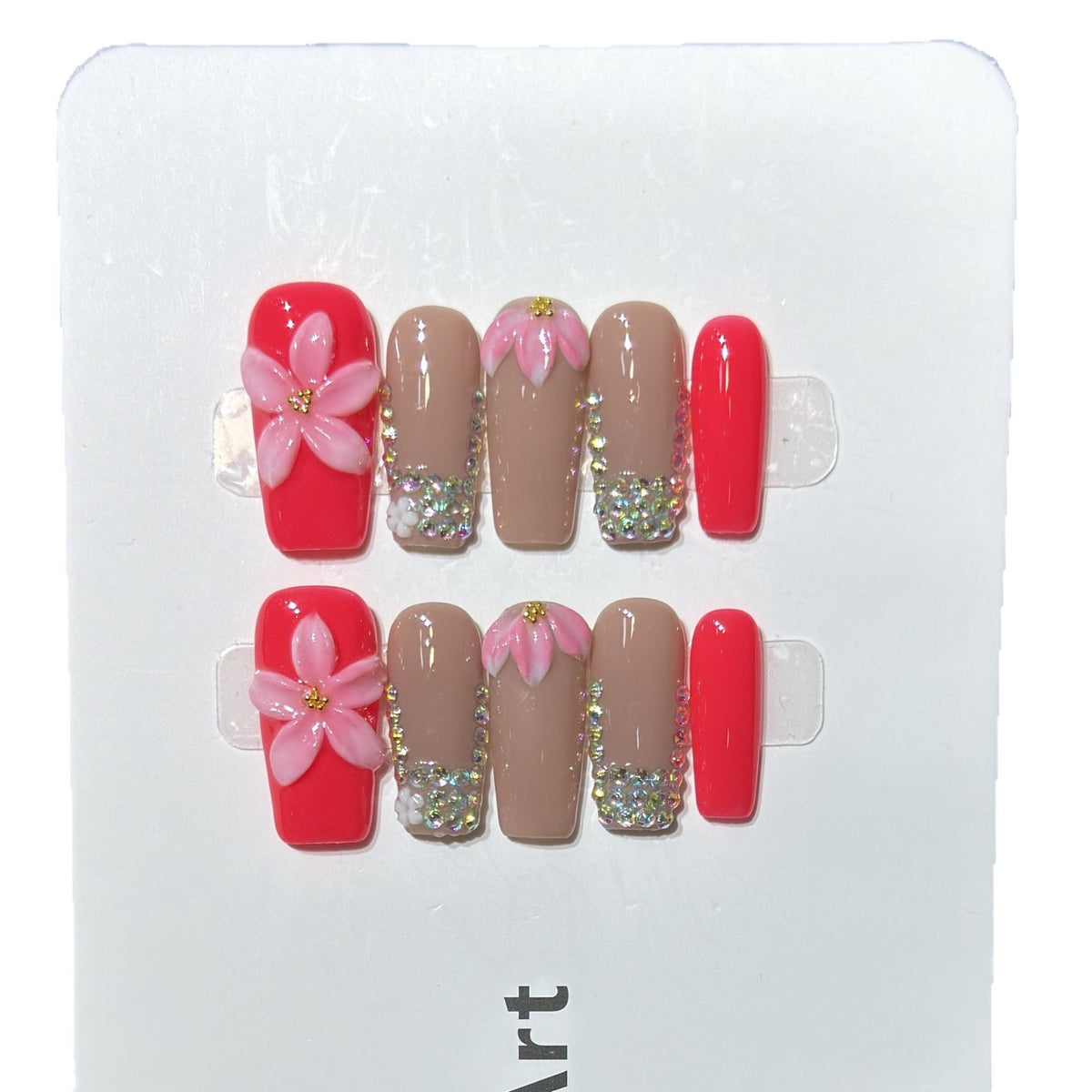 Decorative Floral Press-On Nail Art Set Acalora 1788224002
