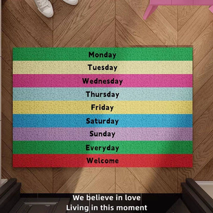 Colorful Days of the Week Doormat