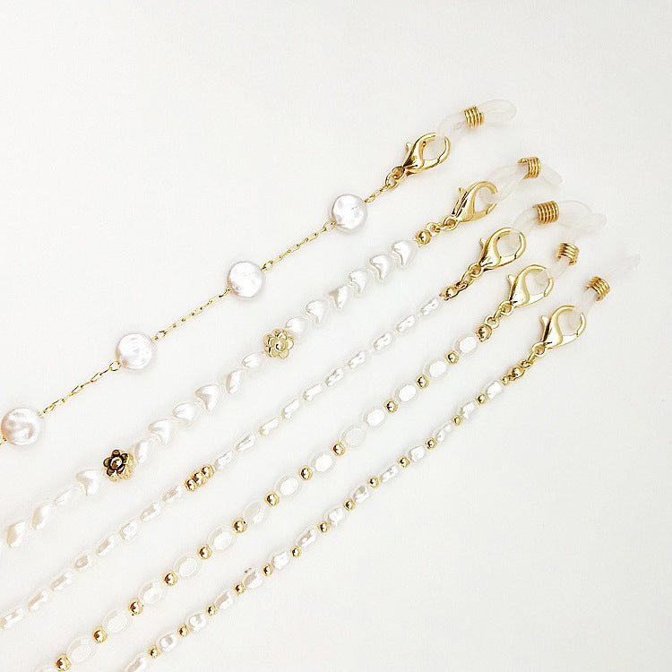 Elegant Pearl Beaded Eyewear Chain Acalora