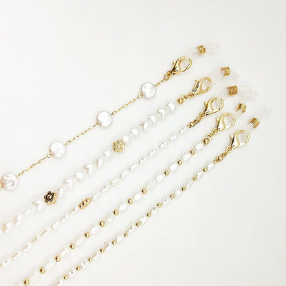 Elegant Pearl Beaded Eyewear Chain Acalora
