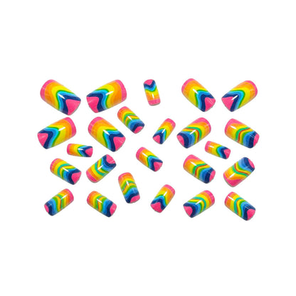 Artificial nails in vibrant wave design Acalora